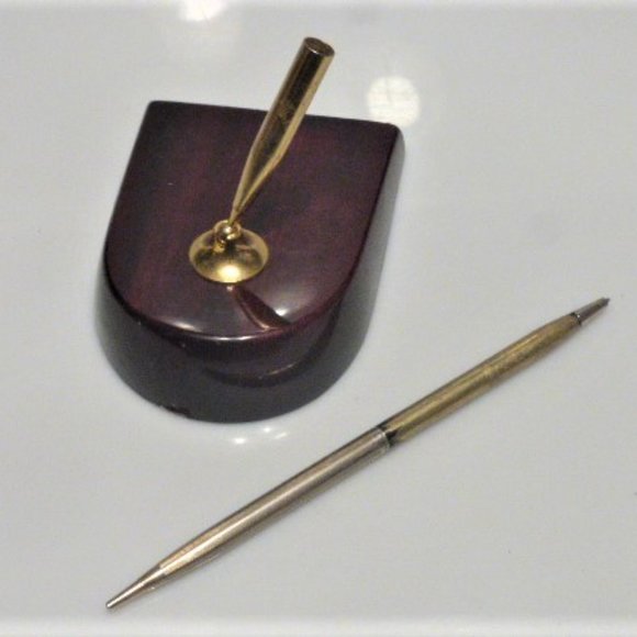 Unmarked Antique PEN & HOLDER Vintage Pen Holder Vintage Desk Cross Stylo - Picture 3 of 9